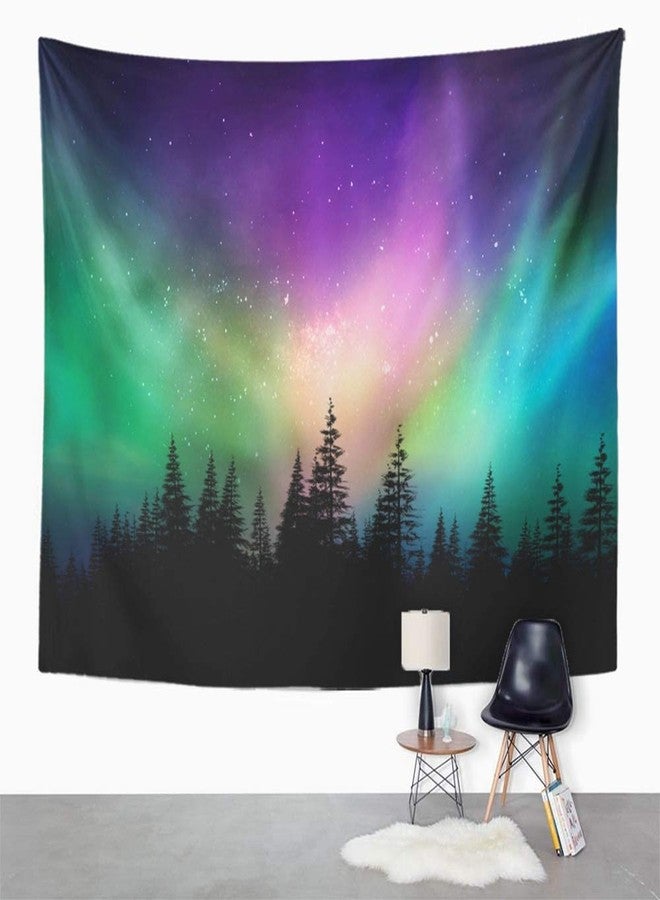 Emvency Tapestry Wall Hanging Colorful Canada Multicolored Northern Lights Borealis Canadian Forest 60" x 80" Home Decor Art Tapestries for Bedroom Living Room Dorm Apartment - Image 2