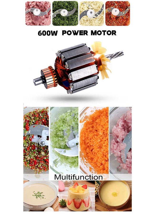 سوكاني سلسلة 3L مطحنة اللحوم المشطوطة معالج الطعام 4-الأسلحة 800W SK-7011 الأسود / الفضي  - Image 5