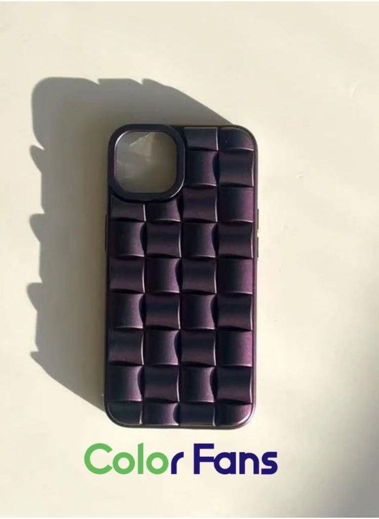 Color Fans - Matte Purple 3D Cube Weave Texture iPhone 14 13 12 Pro Max Case iPhone 14 13 12 Pro Case iPhone 14 Plus Case iPhone 14 13 12 Case - Image 1