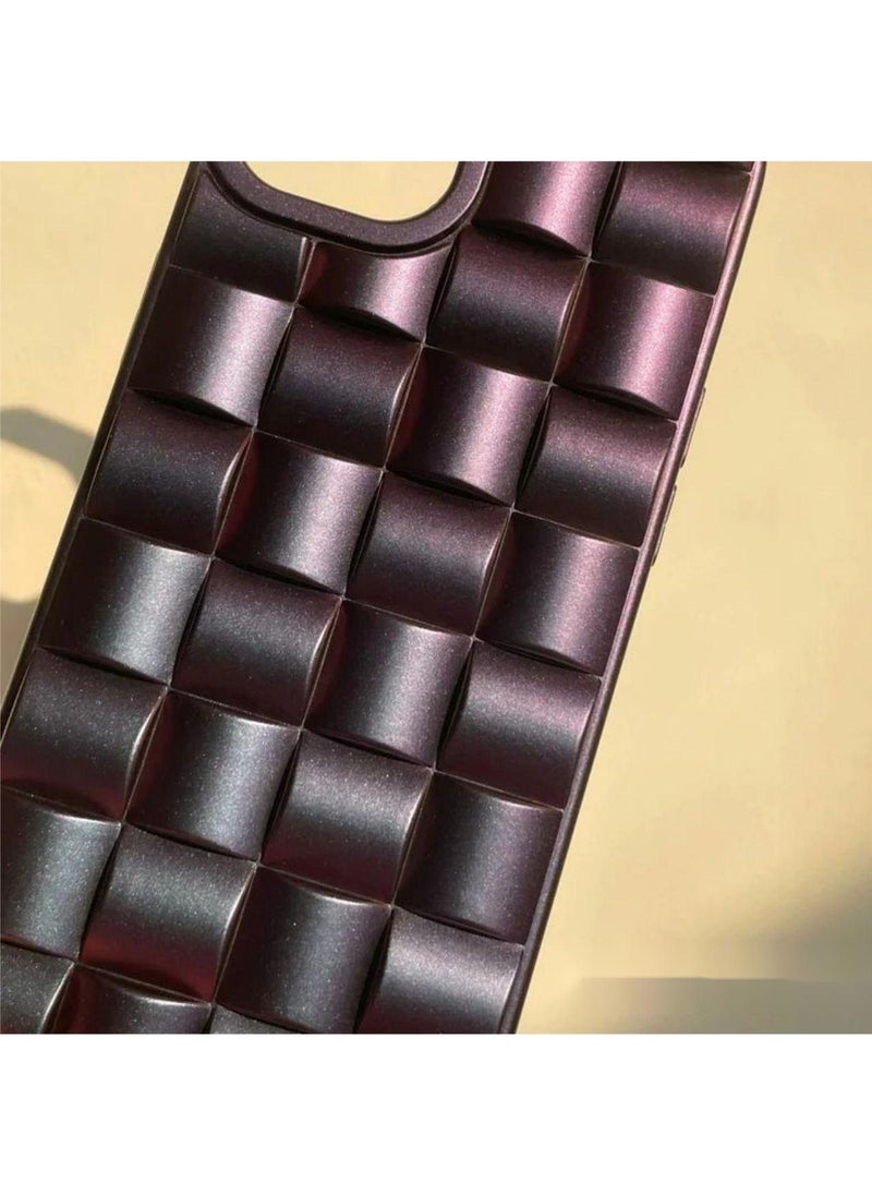 Color Fans - Matte Purple 3D Cube Weave Texture iPhone 14 13 12 Pro Max Case iPhone 14 13 12 Pro Case iPhone 14 Plus Case iPhone 14 13 12 Case - Image 1