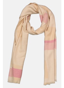 Tchibo Women Jacquard Scarf 50 x 210 cm, Beige  - Image 1