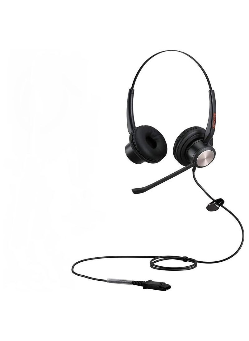 Emaiker Wired RJ9/RJ11 Office Headset with Noise Canceling Microphone for Landline Phone and IP Phone, Works with Yealin-k, Grandstreams, Snom, Fanvil ‎EMK810DQD002A