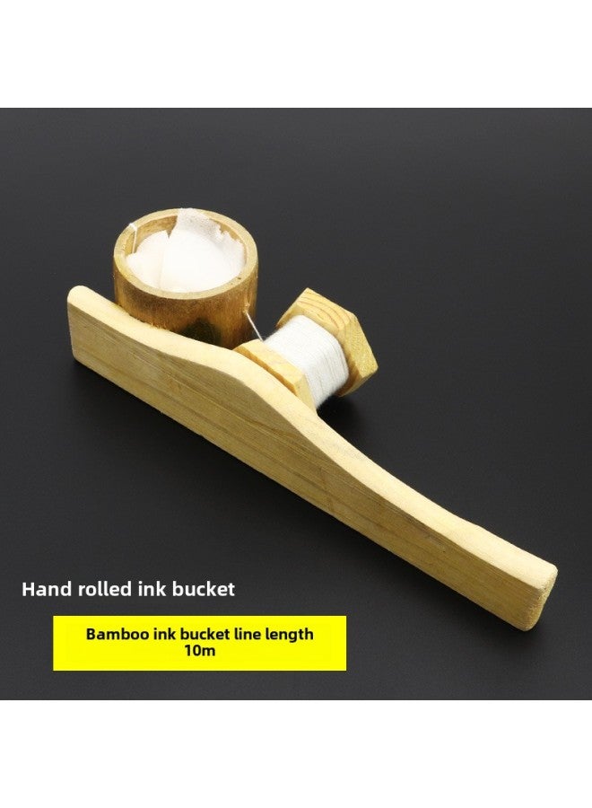 Bamboo Ink Bucket Plastic Ink Bucket Dragon Pattern Ink Bucket Automatic Woodworking Line Drawing Manual Spring And Release Line Carpenter Tool Self-rolling Ink Cartridge-Model:Hand-rolled Bamboo Ink Bucket  - Image 1