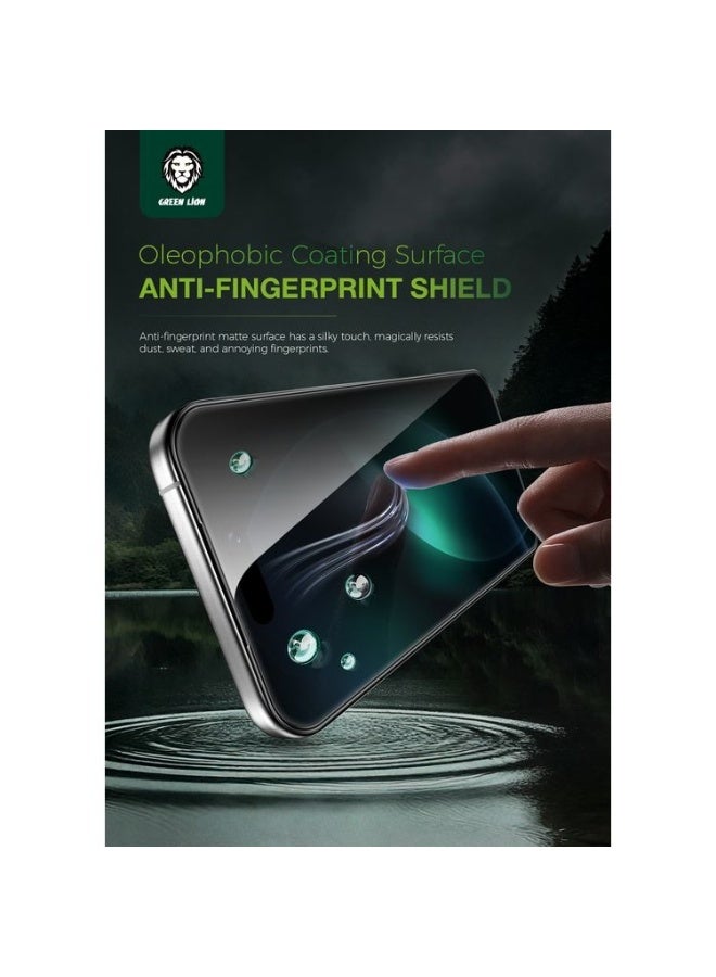 GREEN LION iPhone 17 Pro  Screen Protector / 3D Silicone Plus High-Definition Edge Glass / Blocked Side Viewing / Anti Scratch - Black Edge/Privacy - Image 2