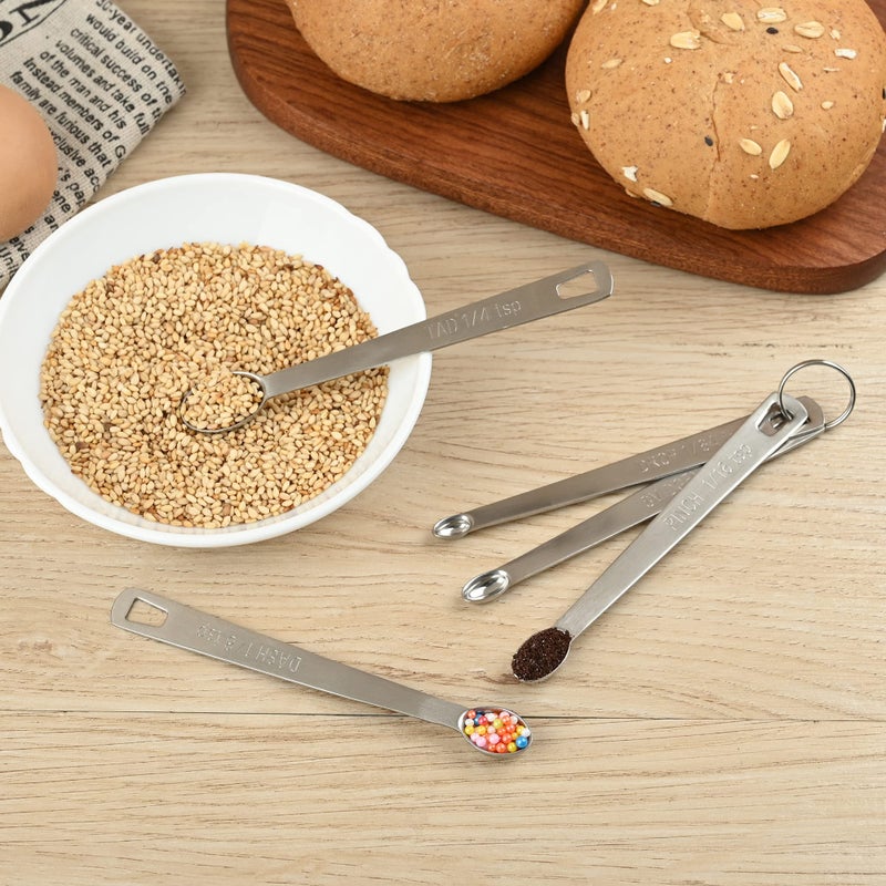 Kalsreui Measuring Spoons Set Mini Teaspoon Measuring Spoons Tiny Tsp Metal Measuring Spoons Stainless Steel Measuring Spoons 1/16 1/8 Teaspoon Measuring Spoon Small Measuring Spoons For Spice - Image 4