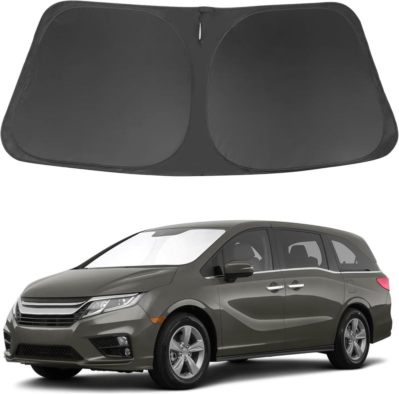 LHFLIVE Windshield Sun Shade Custome Fit 2018-2024 2025 2026 Honda Odyssey Accessories LX,EX,EX-L,Touring,Elite Minivan Foldable Window Sunshade Protector Blocks Sun Rays & Heat - Image 1