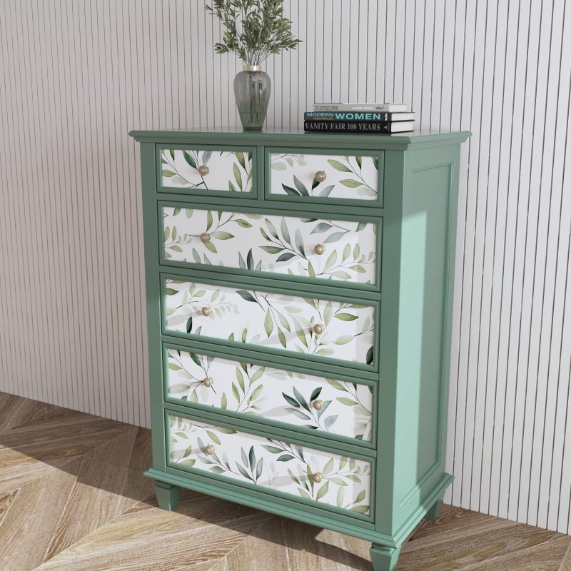 Danodoi Green Peel and Stick Wallpaper,17.5"x 393"Sage Olive Leaf Contact Paper,Modern Botanical Greenery Wall Paper For Bathroom Bedroom Cabinet Vinyl Waterproof Removable Farmhouse Dorm Renter Friendly - Image 2