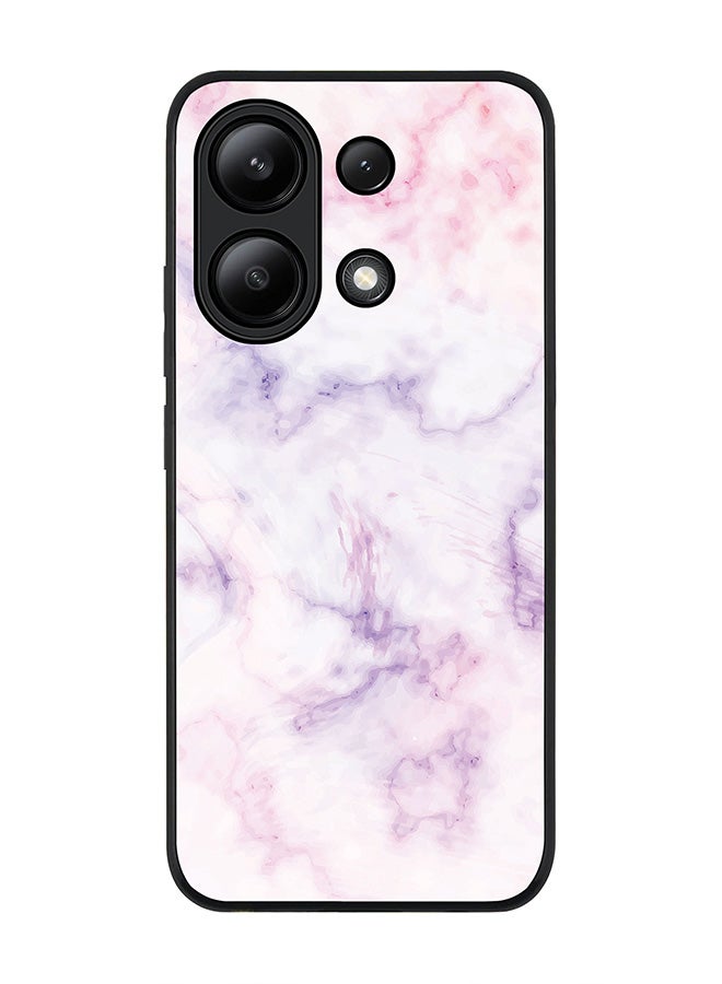 Stylizedd حافظة سوداء متينة لهاتف Xiaomi Redmi Note 13 4G، حافظة مرنة رفيعة من TPU جل - طباعة رخامية حلوى قطنية - Image 1