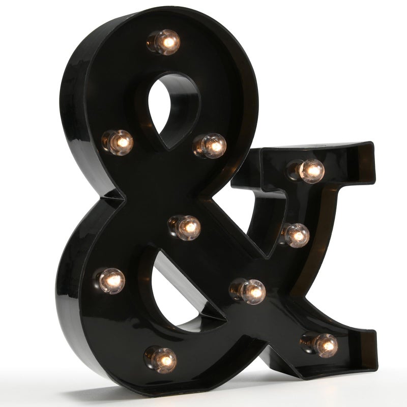 Light Up Black Alphabet Marquee Letters Sign LED Marquee Number Lights Sign for Night Light Home Bar Christmas Lamp Birthday Party Wedding Decoration