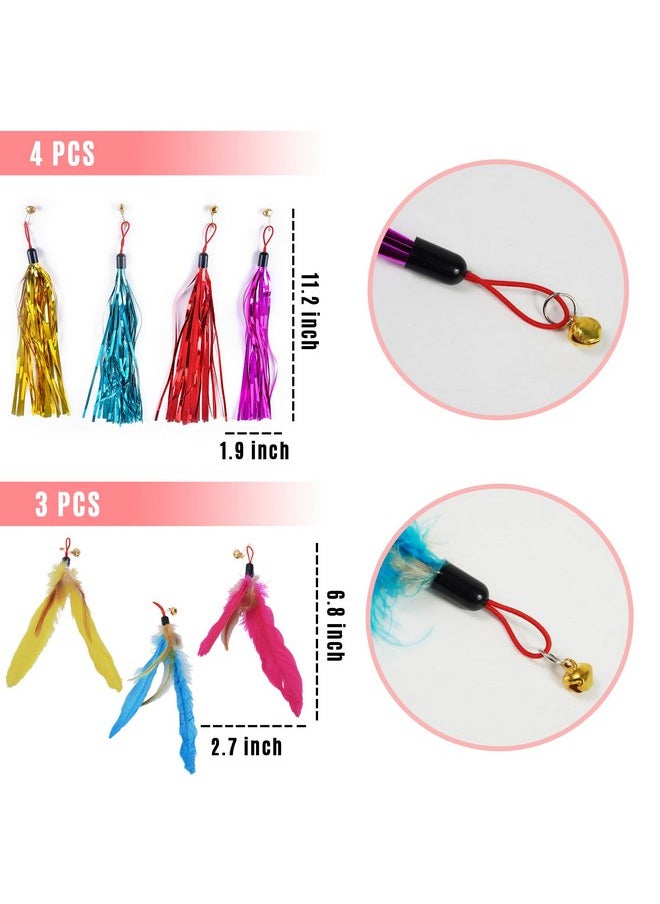 MOMOONNON MOMOONNON Cat Toys Interactive Cats Pom Pom Balls Launcher Feather Toy Replacement Teaser Toys for Indoor Cat Kitten Toys Supplies (Style 01)  - Image 2