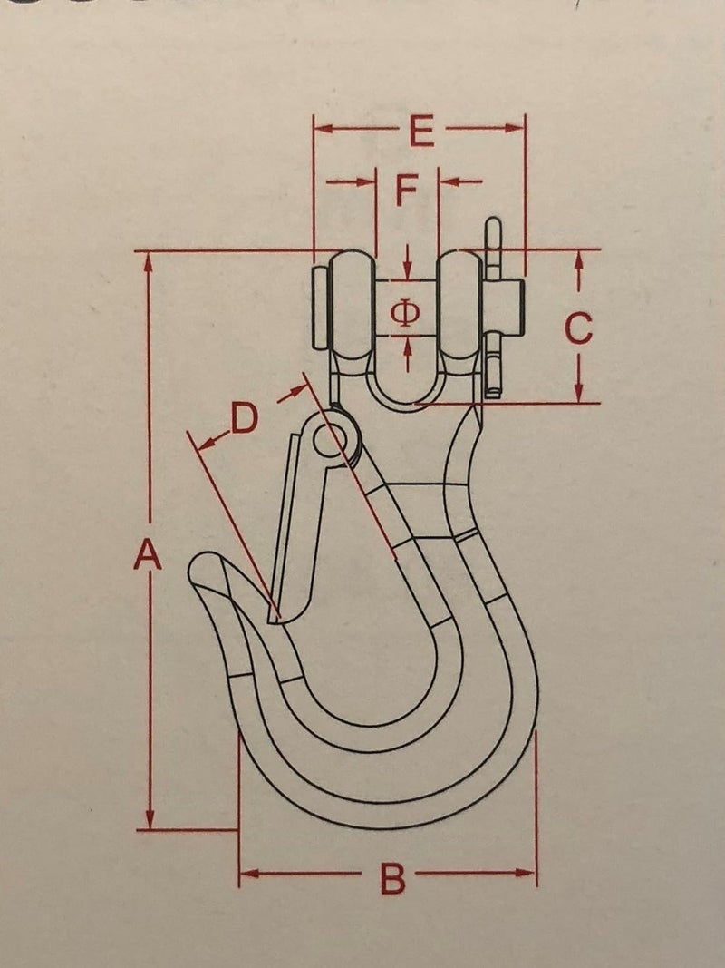 US Stainless Stainless Steel 316 Clevis Slip Hook with Safety Latch 5/16" Marine Grade - Image 4