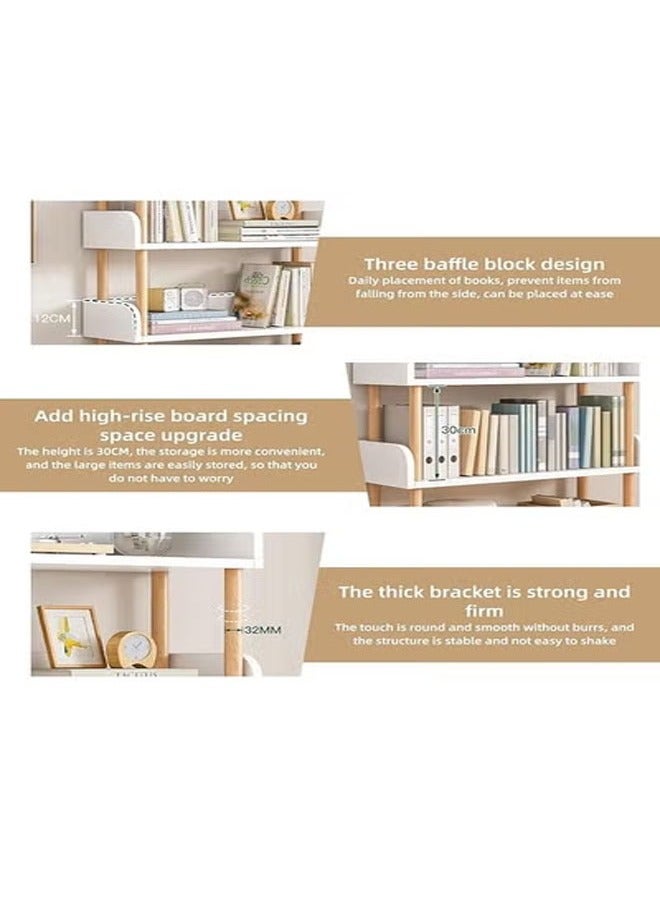 keke 5 Tier Wooden Open Bookcase Freestanding Bookshelf with Side Panels and Solid Wood Frame for Home and Office - Image 5