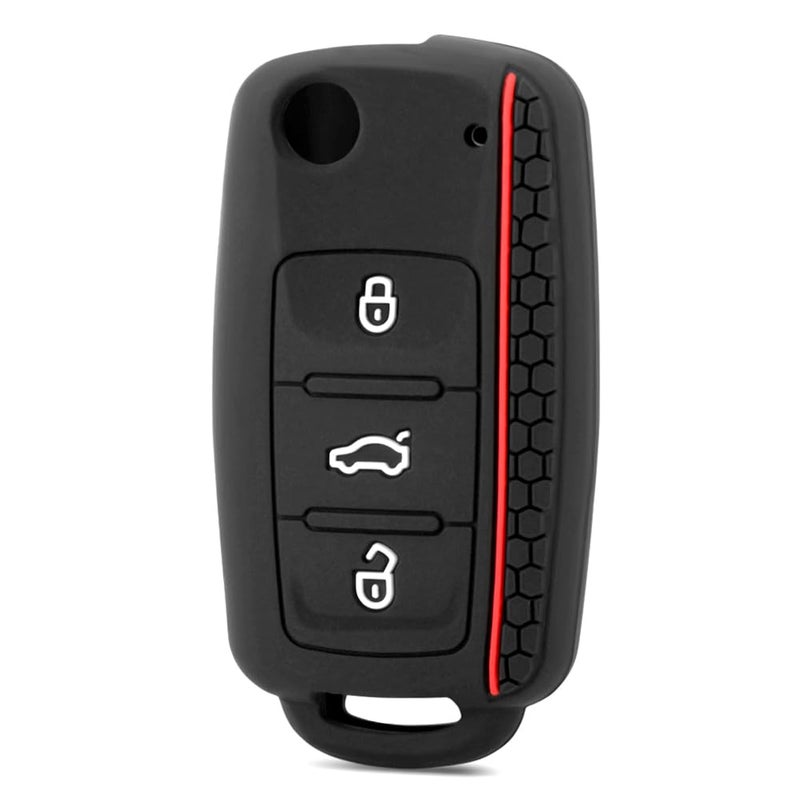 Berfea Key Fob Cover Silicone Keyless Remote Protector Sleeve Case Holder Compatible with VW Volkswagen Tiguan Golf Polo Jetta Passat