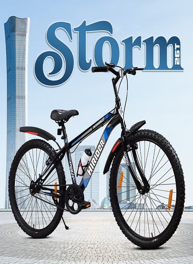 HIRIDER Legend 26 Inch Bike || 21 Speed || Front  Suspension & Disc & V Brake || For Men || Black || Frame Size-18 Inch - Image 3