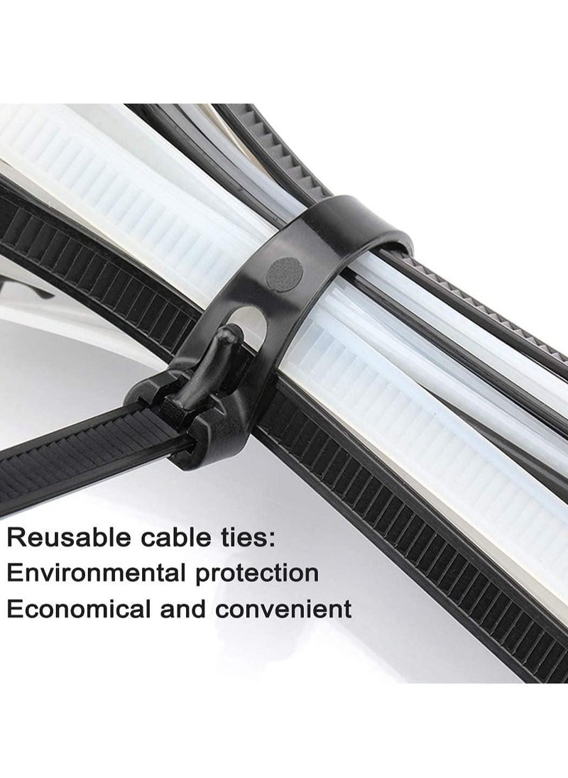 SYOSI - Reusable Zip Ties Heavy Duty Zip Tie Thick Black Cable Ties Reusable 100 Pack 50lb Tensile Strength Nylon Cable Wire Ties for Multi-Purpose Use Indoor And Outdoor Plastic Tie Wire 12 Inch - Image 1