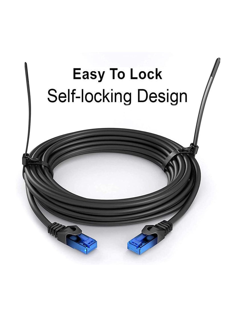 SYOSI - Reusable Zip Ties Heavy Duty Zip Tie Thick Black Cable Ties Reusable 100 Pack 50lb Tensile Strength Nylon Cable Wire Ties for Multi-Purpose Use Indoor And Outdoor Plastic Tie Wire 12 Inch - Image 1