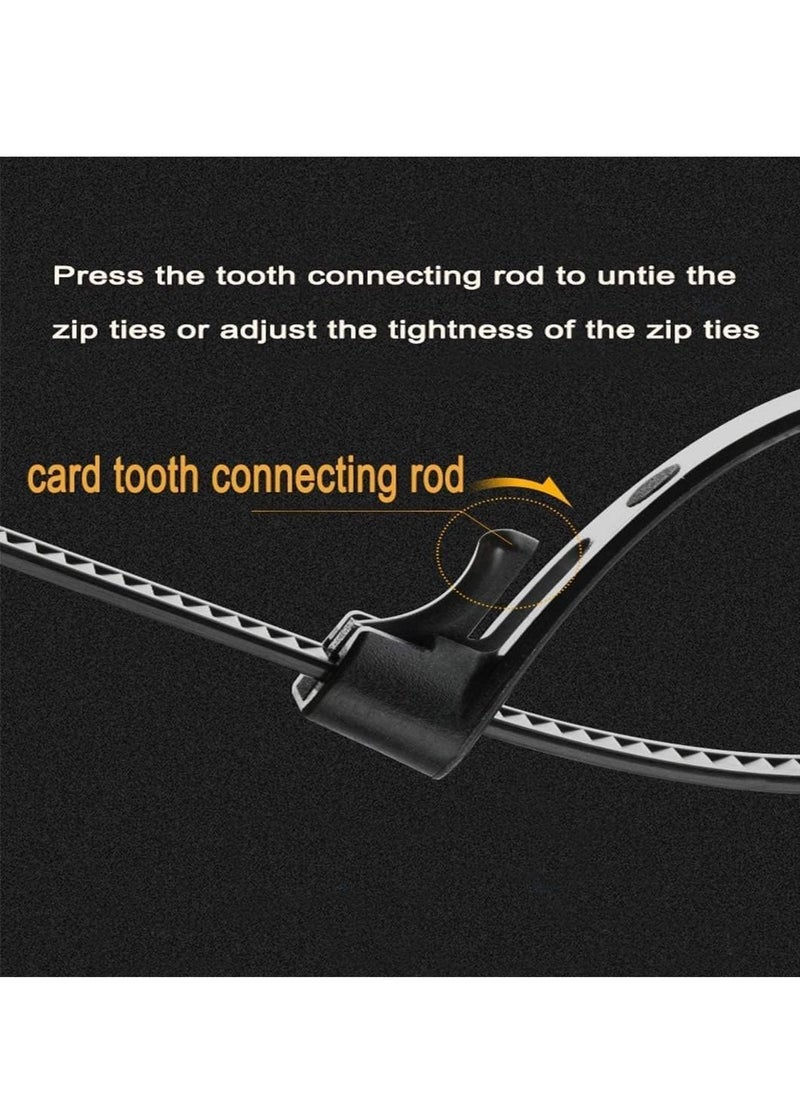 SYOSI - Reusable Zip Ties Heavy Duty Zip Tie Thick Black Cable Ties Reusable 100 Pack 50lb Tensile Strength Nylon Cable Wire Ties for Multi-Purpose Use Indoor And Outdoor Plastic Tie Wire 12 Inch - Image 1