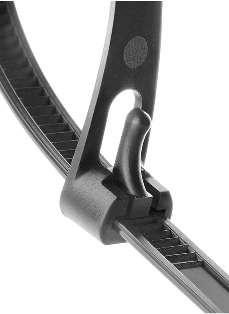 SYOSI - Reusable Zip Ties Heavy Duty Zip Tie Thick Black Cable Ties Reusable 100 Pack 50lb Tensile Strength Nylon Cable Wire Ties for Multi-Purpose Use Indoor And Outdoor Plastic Tie Wire 12 Inch - Image 1