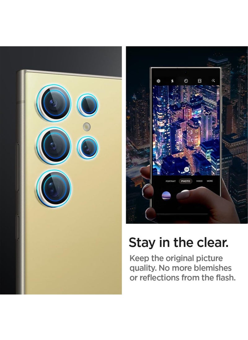 Spigen Glastr Ez Fit Optik PRO Samsung Galaxy S24 ULTRA Camera Lens Protector [2 Pack] - Yellow  - Image 5