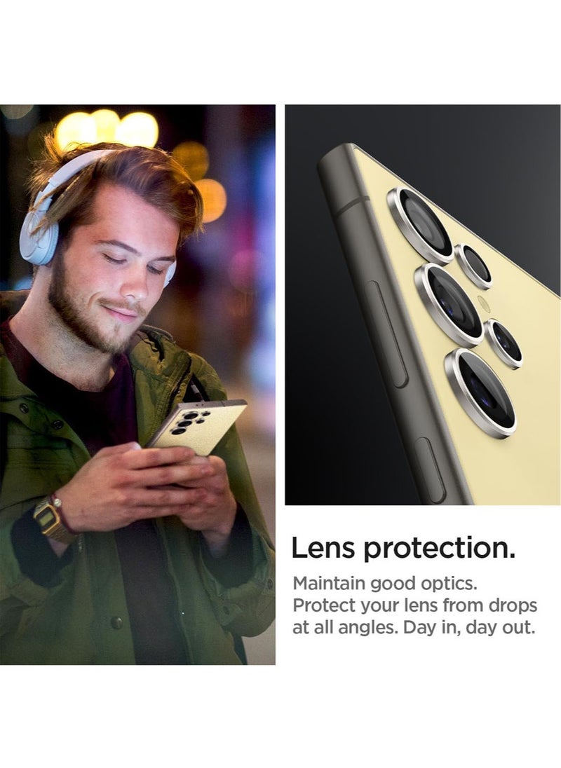 Spigen Glastr Ez Fit Optik PRO Samsung Galaxy S24 ULTRA Camera Lens Protector [2 Pack] - Yellow  - Image 4