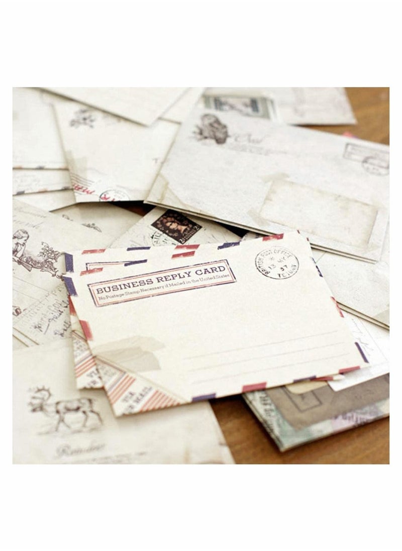 Y&D - Mini Vintage Envelope, SYOSI 72Pcs Small Handmade Gift Card Envelopes Holders, for DIY Birthday Party, Greeting Cards, Invitation Tools Kids Art Craft (12 Different Design) - Image 1