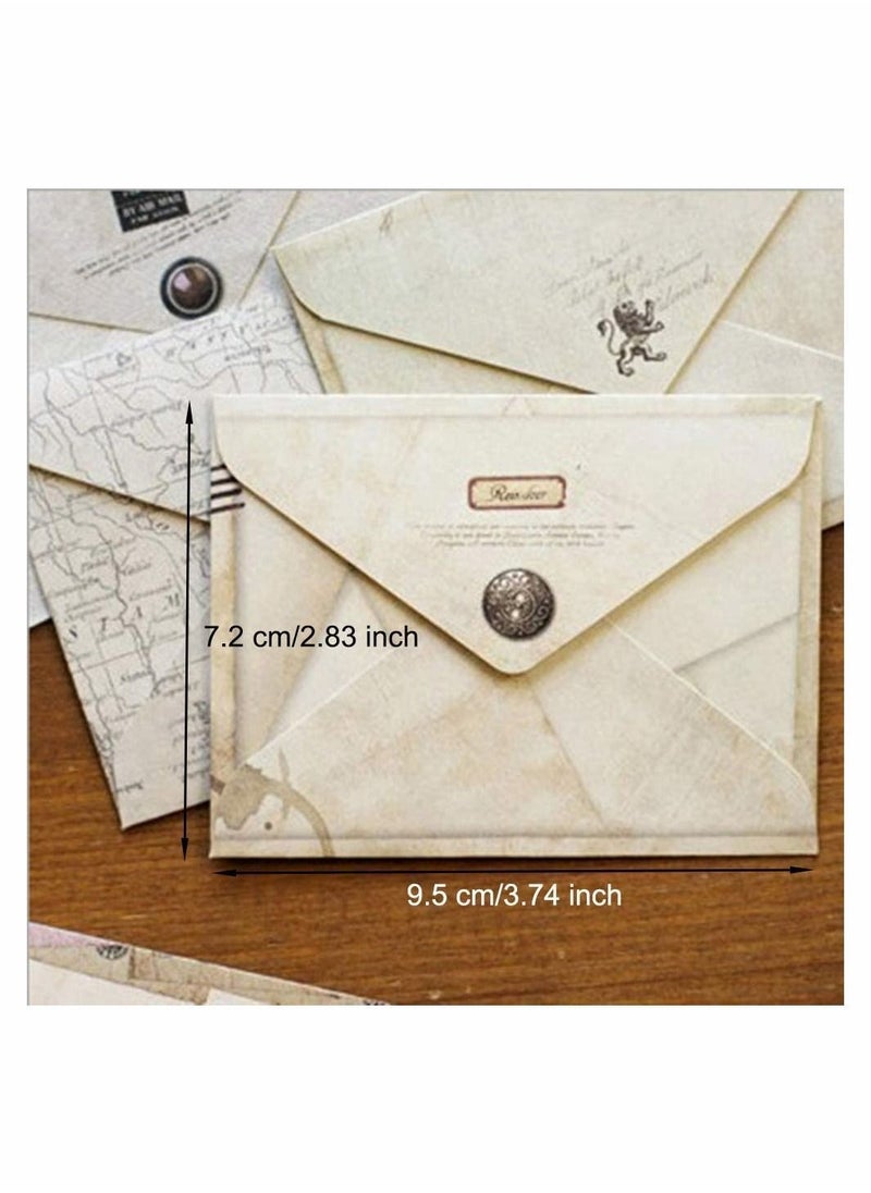 Y&D - Mini Vintage Envelope, SYOSI 72Pcs Small Handmade Gift Card Envelopes Holders, for DIY Birthday Party, Greeting Cards, Invitation Tools Kids Art Craft (12 Different Design) - Image 1