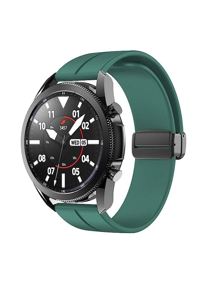22mm Silicone Strap With Magnetic Folding Buckle For Oraimo Tempo W 3 OSW22N- Smart WatchSport Green  - Image 4