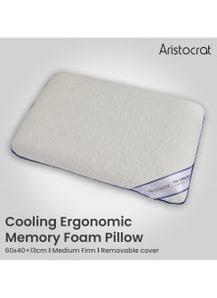 MAXQON Set Of 2-Cooling Ergonomic Memory Foam Pillow With Cooling Technology and Removable Cover - 60x40x13 cm  - Image 2