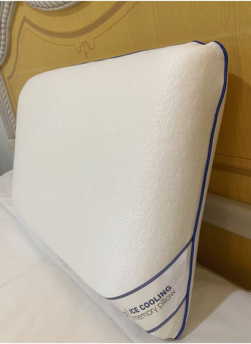 MAXQON - Set Of 2-Cooling Ergonomic Memory Foam Pillow With Cooling Technology and Removable Cover - 60x40x13 cm - Image 1