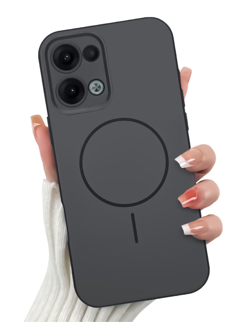 Hybrid Acrylic Protective Case For Xiaomi Redmi Note 13 4G – Hard Clear Back with Silicone Bumper & Trendy Ring Design – Black