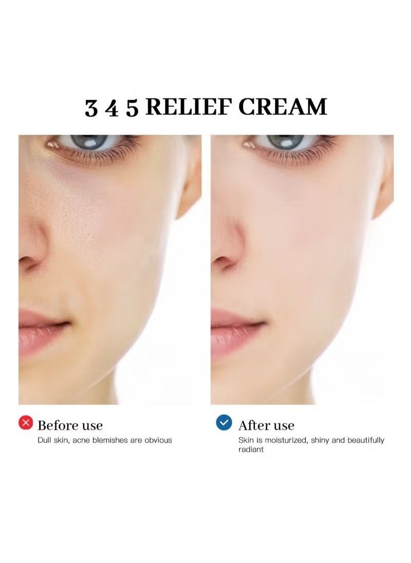 lakerain 345 Relief Cream | Daily Face Moisturizer | Blemish Relief Care | Soothing Recovery & Moisture with Niacinamide, Panthenol | Korean Vegan Skincare for All Skin Types | 1.69 Fl Oz (Pack of 1)  - Image 3