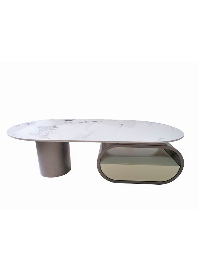 Ramsy Round Centre Table With Drawer Multifunctional Living Room Table Space Saving Center Table Modern Design Furniture For Home Living Room -White/Gunmetal Black - pzsku/Z0330CB5422D65AD242C6Z/45/_/1731934224/16685cd3-7a47-4a99-97cc-e597d8aa2d3e