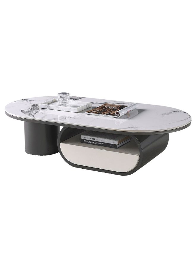 Ramsy Round Centre Table With Drawer Multifunctional Living Room Table Space Saving Center Table Modern Design Furniture For Home Living Room -White/Gunmetal Black - pzsku/Z0330CB5422D65AD242C6Z/45/_/1731934229/4583bfbf-f706-4d69-be9c-331a443b15c5