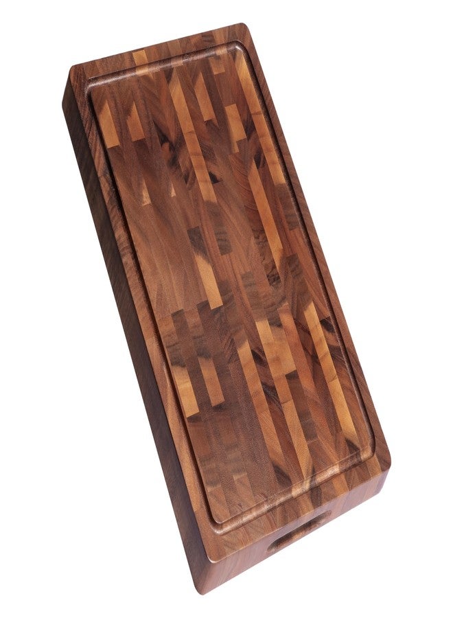 THETCHRY Walnut Wood Cutting Boards for Kitchen, Large Chopping Board Double Sided, End Grain Cutting Board with Handle, Charcuterie Butcher Block for Meal Prep & Serving with Gift Box, 17"×13"×1" - Image 1
