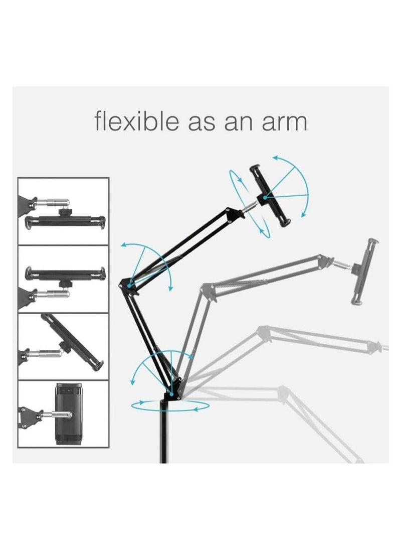 Universal Floor Adjustable and Foldable Tablet Stand Holder with 360 Degree Rotation for Phone and Tablet  - Image 2