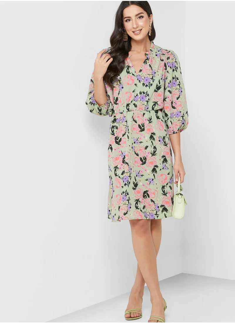 VERO MODA Puff Sleeve Tiered Dress