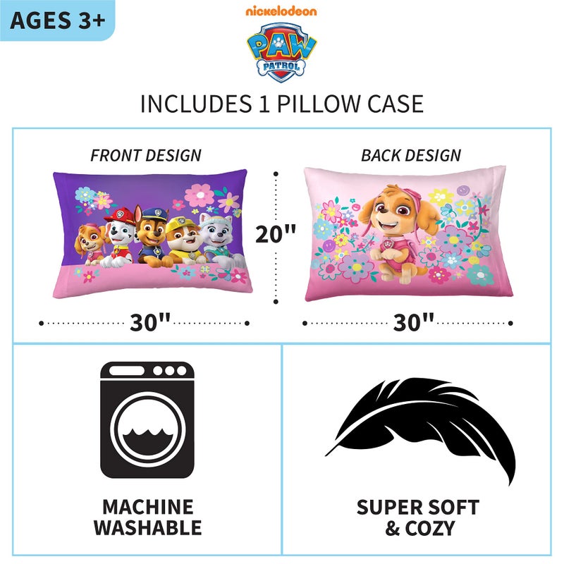 Franco Kids Bedding Super Soft Microfiber Reversible Pillowcase, 20 in x 30 in, Paw Patrol Girls - Image 3