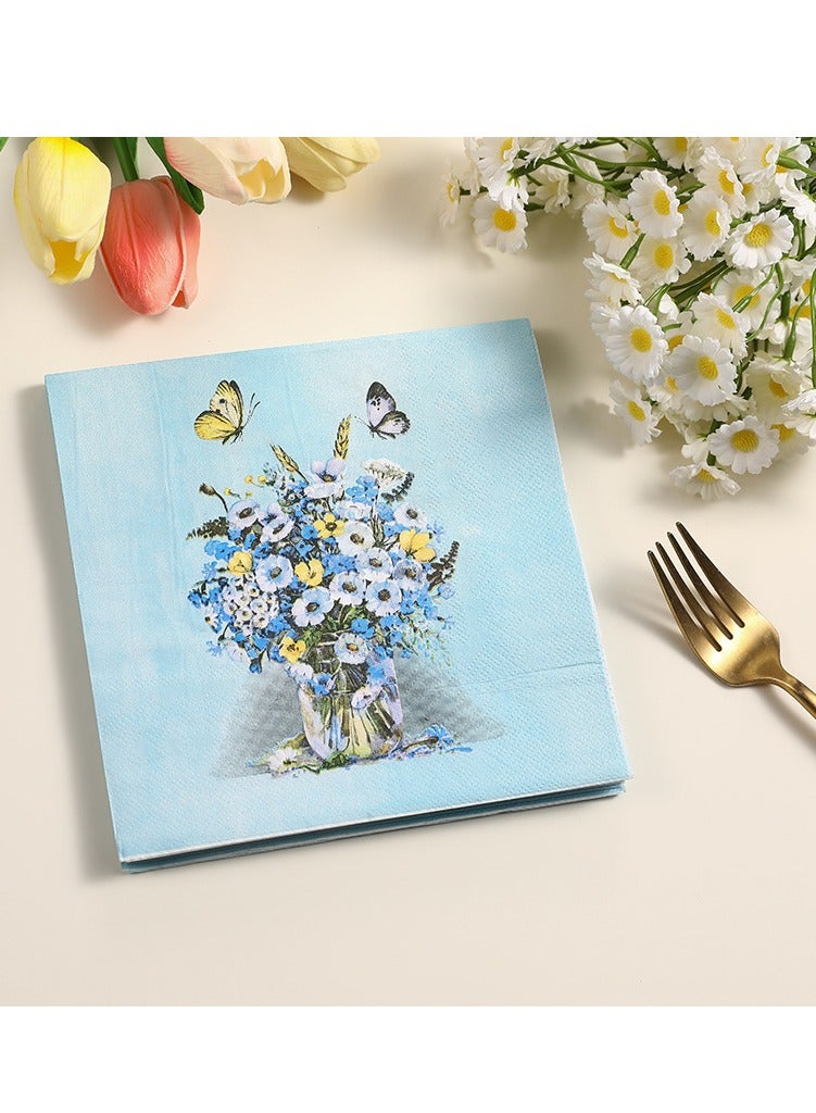 20 Pieces Color Napkins Party Napkin Tissue Printing Napkin Printed Napkins Wedding Napkin Wedding Decoration Tea Party Decorations Disposable Tissue - Image 1