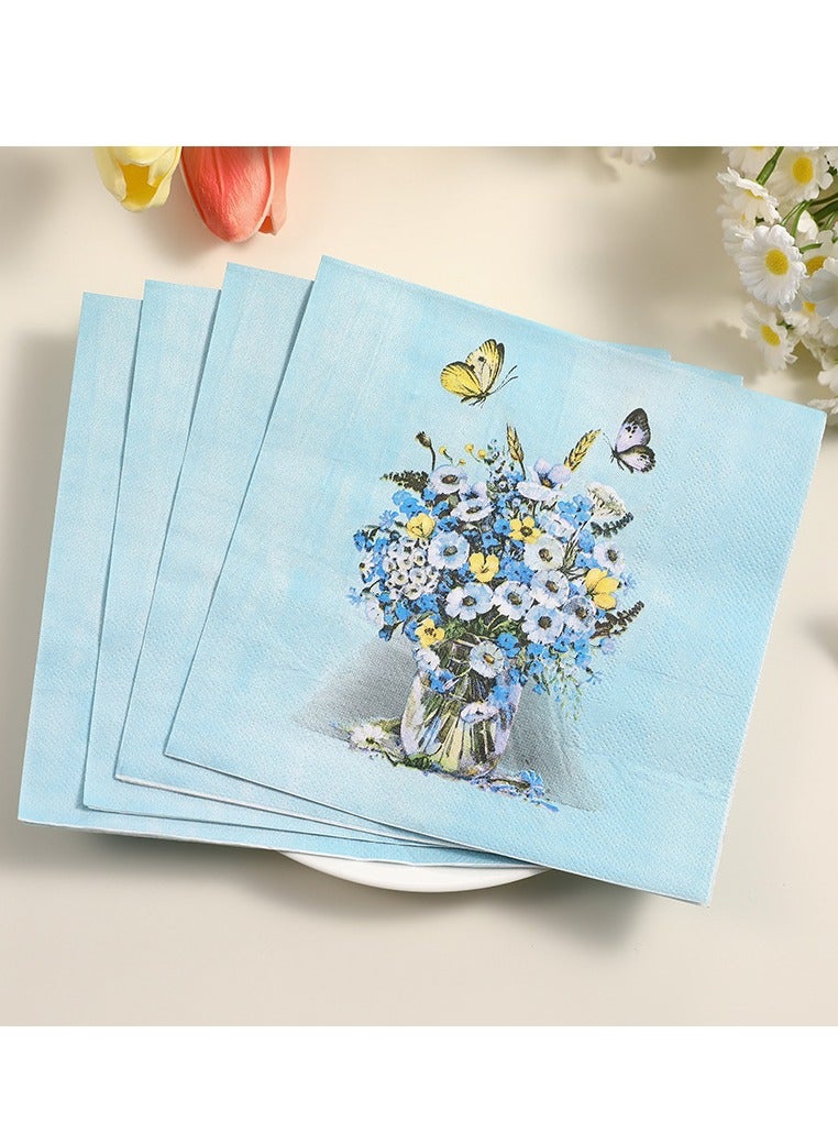 20 Pieces Color Napkins Party Napkin Tissue Printing Napkin Printed Napkins Wedding Napkin Wedding Decoration Tea Party Decorations Disposable Tissue - Image 2