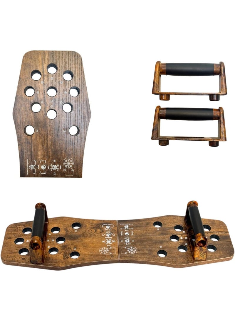 سبورت كيو لوح تمارين بوش اب احترافي قابل للطي – Push Up Board متعدد الوضعيات لتقوية الصدر والكتف والذراع – تصميم خشب قوي مع قاعدة مانعة للانزلاق – جهاز تمارين منزلية كامل - Image 1
