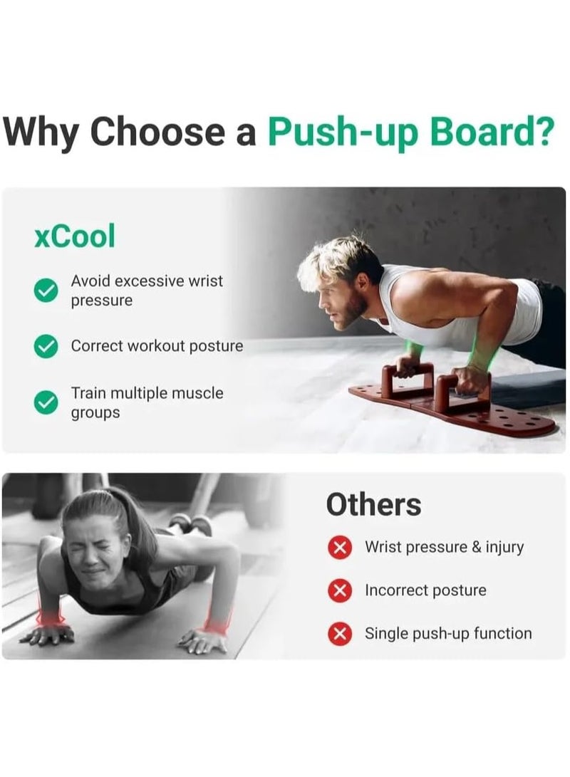 سبورت كيو لوح تمارين بوش اب احترافي قابل للطي – Push Up Board متعدد الوضعيات لتقوية الصدر والكتف والذراع – تصميم خشب قوي مع قاعدة مانعة للانزلاق – جهاز تمارين منزلية كامل - Image 4