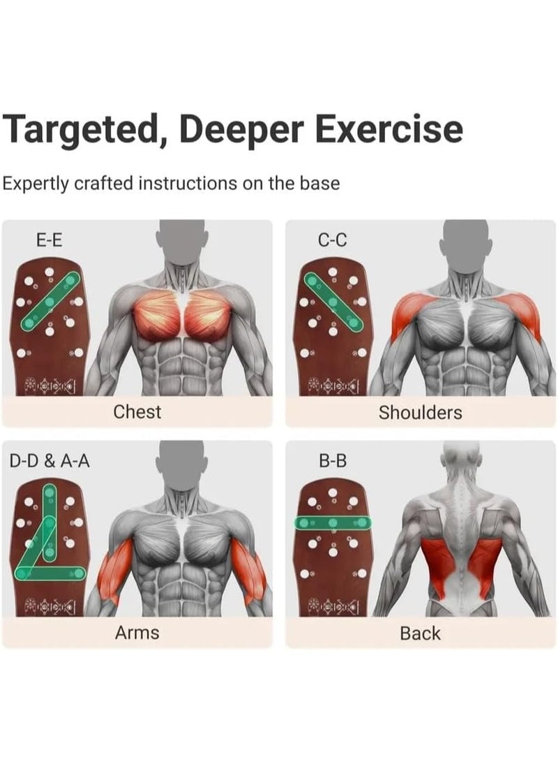 سبورت كيو لوح تمارين بوش اب احترافي قابل للطي – Push Up Board متعدد الوضعيات لتقوية الصدر والكتف والذراع – تصميم خشب قوي مع قاعدة مانعة للانزلاق – جهاز تمارين منزلية كامل - Image 3