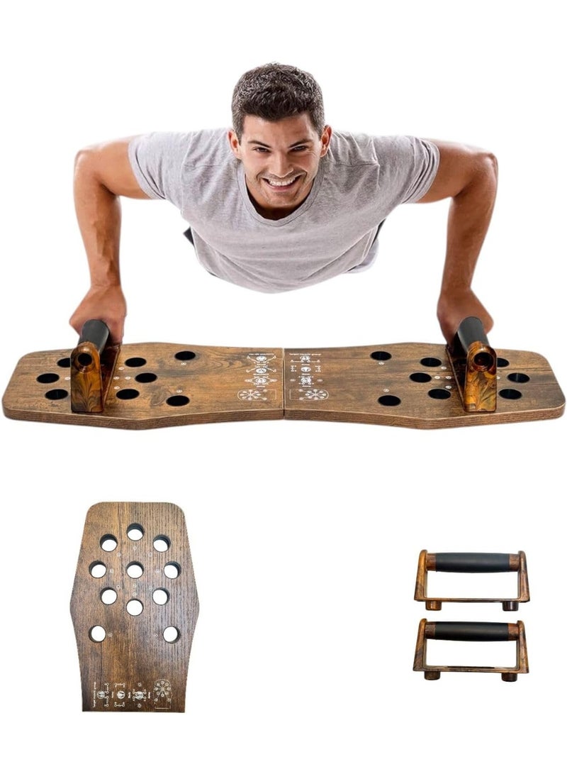 سبورت كيو لوح تمارين بوش اب احترافي قابل للطي – Push Up Board متعدد الوضعيات لتقوية الصدر والكتف والذراع – تصميم خشب قوي مع قاعدة مانعة للانزلاق – جهاز تمارين منزلية كامل - Image 2