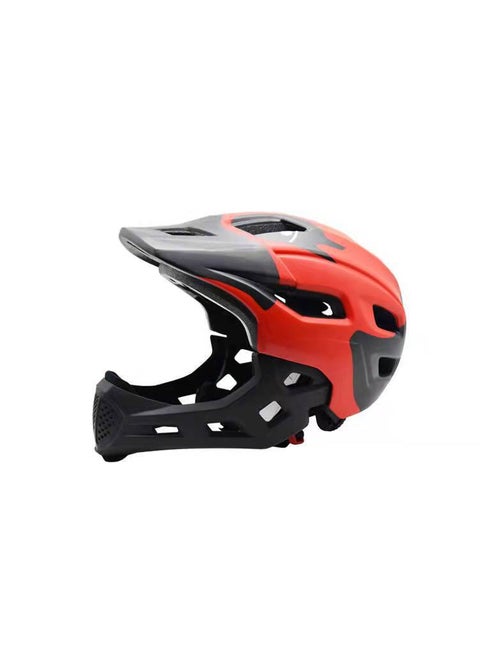Kids Full-Face Helmet Removable Chin Guard Little yellow duck red head circumference 48-56cm Little yellow duck red head circumference 48-56cm