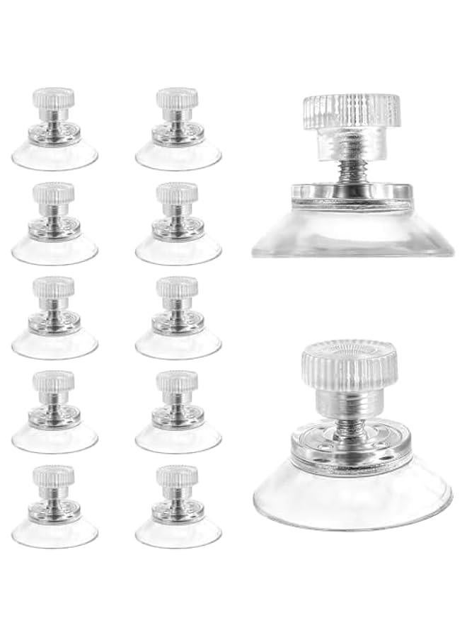 12pcs Thread Suction Cup, Window Suction Cup Hooks with M4 Metal Screw Rods and Nuts Heavy Duty Clear PVC Sucker Pads Strong Adhesive Suction Holder for Bathroom Wall Door Glass Car Shade(25mm) - Image 1