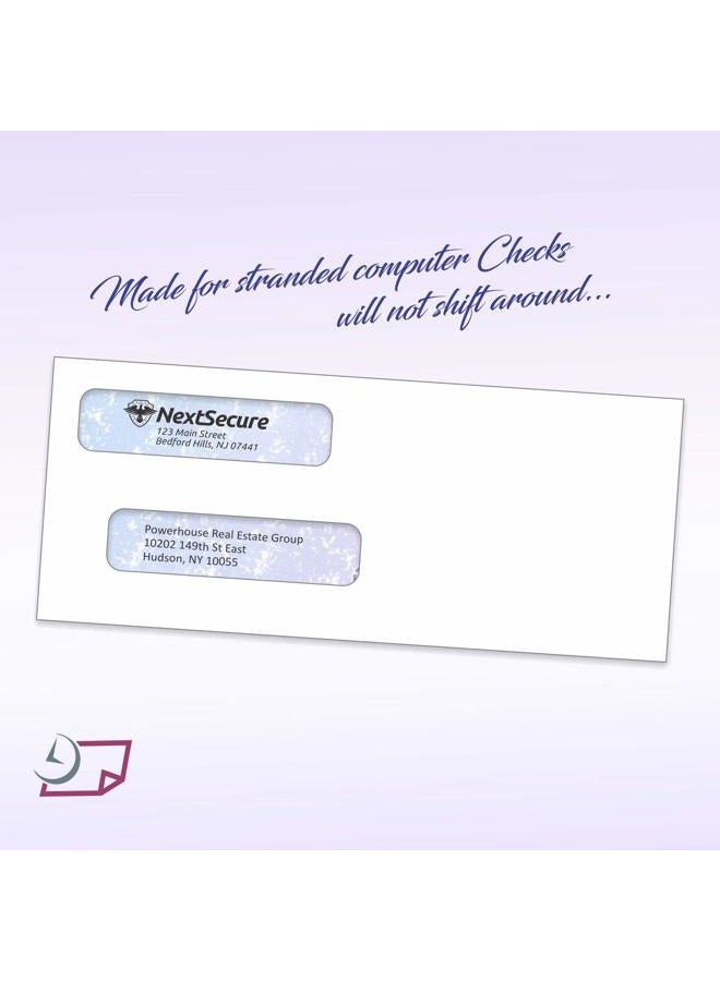 Next Day Labels Box of 500# 8 Self Seal Double Window Security Check Envelopes - Image 3