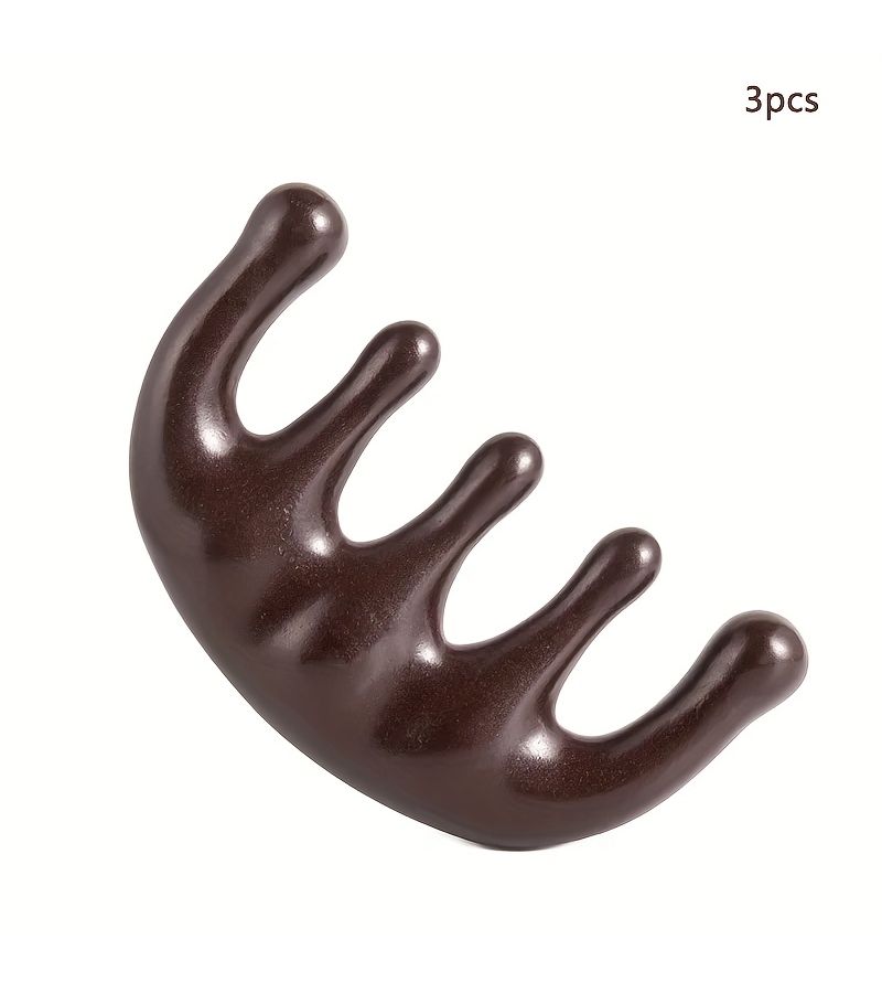 1 3pcs Multifunctional 4 In 1 Meridian Massage Comb 5 Tooth Handle Free Scalp Comb Unisex - Image 1