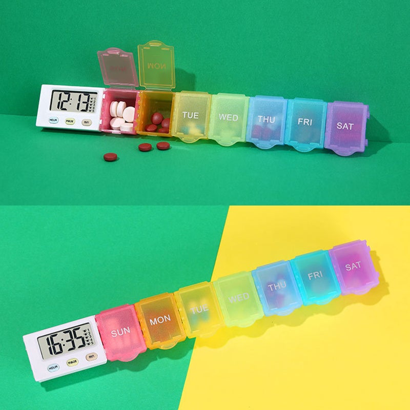 Dust-proof Separated Pill Organizer Pill Box Case Electronic Timer Alarm Clock Reminder Medicine Storage Dispenser - Image 3