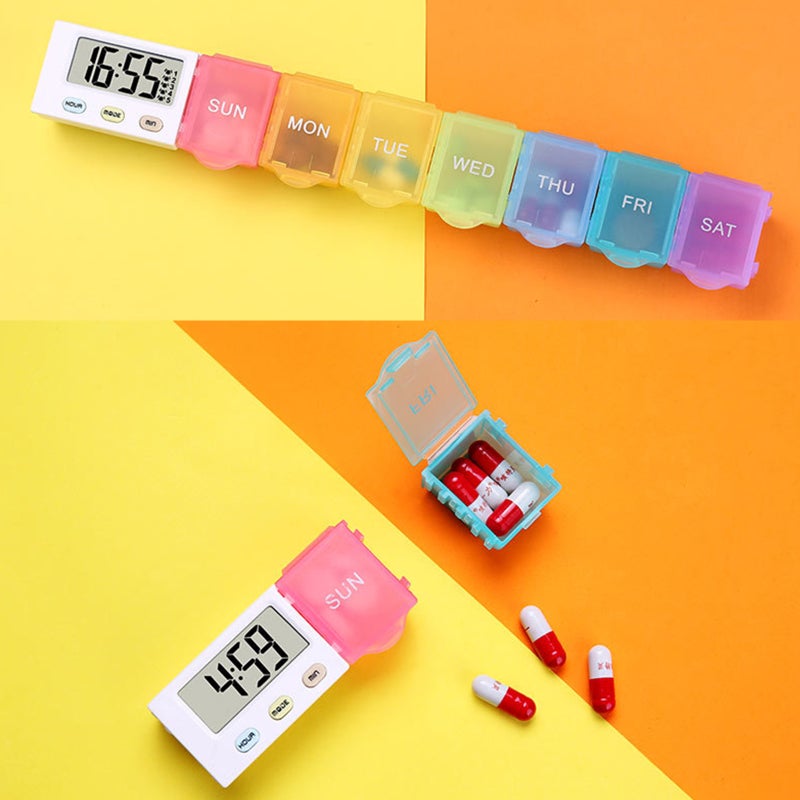 Dust-proof Separated Pill Organizer Pill Box Case Electronic Timer Alarm Clock Reminder Medicine Storage Dispenser - Image 4