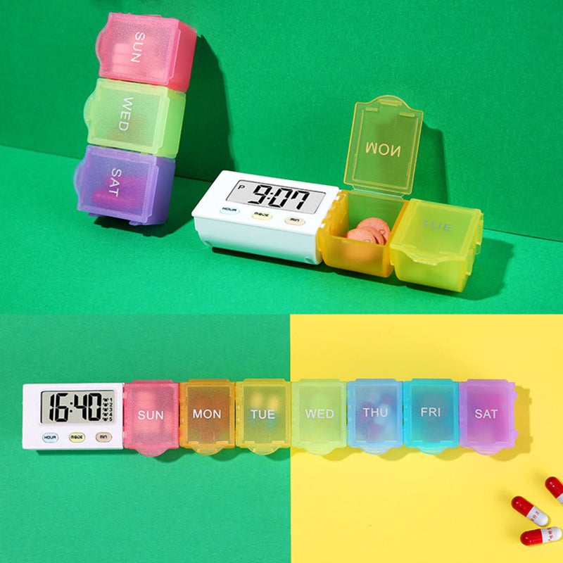 Dust-proof Separated Pill Organizer Pill Box Case Electronic Timer Alarm Clock Reminder Medicine Storage Dispenser - Image 5